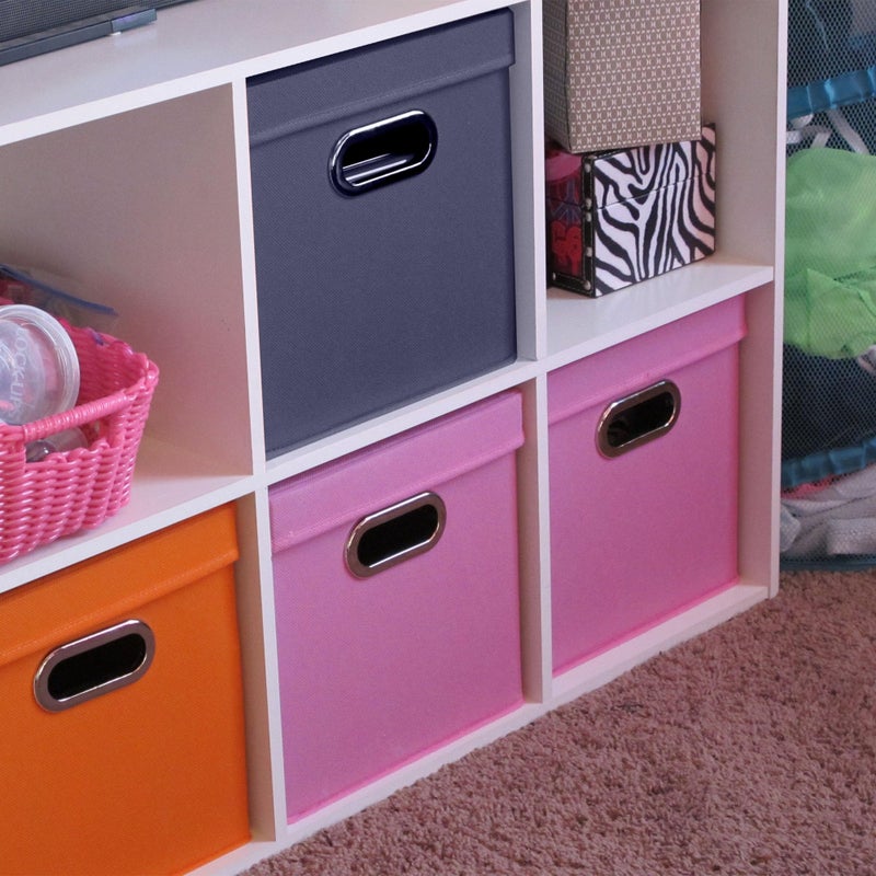 Household Essentials 33-1 Decorative Storage Cube Set with Removable Lids | Navy | 2-Pack - Image 3